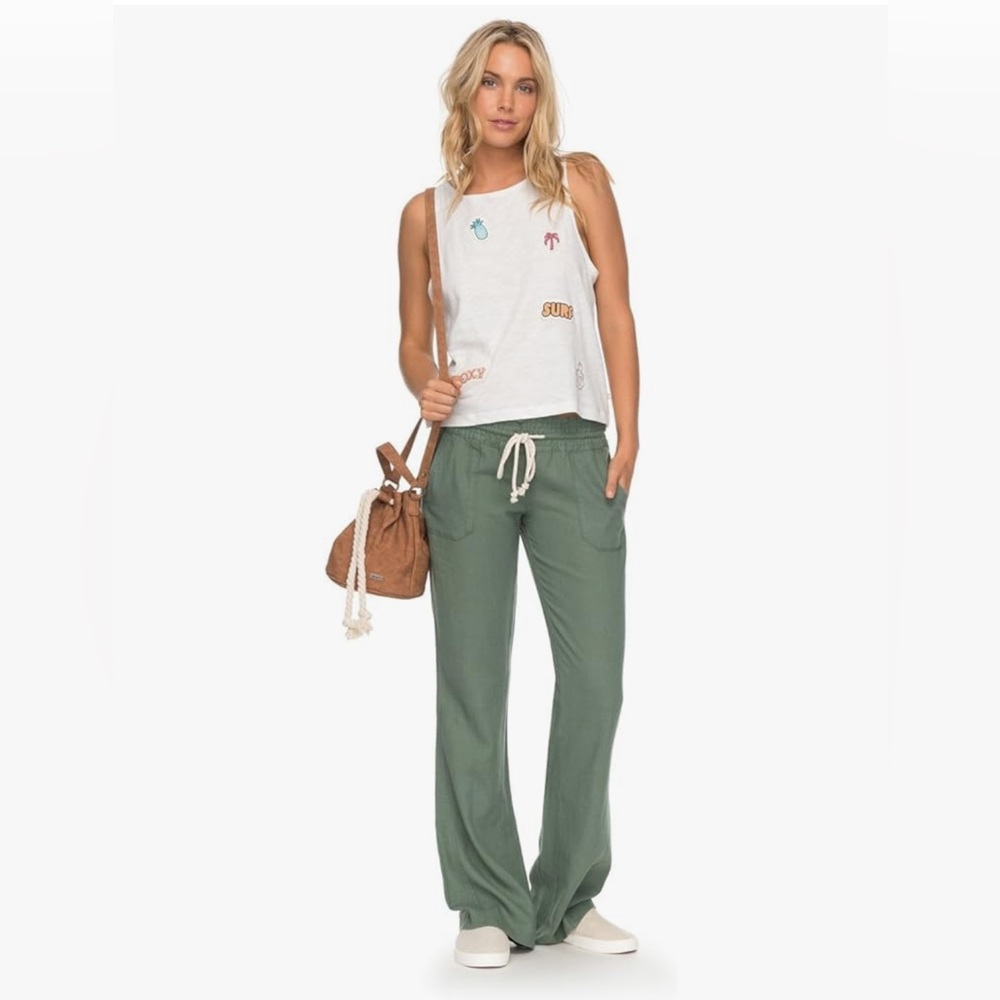 Roxy Women's Oceanside Pant, Olive, Size: L/32" Inseam
